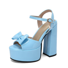 Load image into Gallery viewer, Womens Chunky-heel Ultra-high-heeled Peep-toe Sandals
