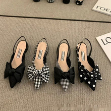 Load image into Gallery viewer, French-style Pointed-toe Bow-embellished Closed-toe Sandals For Women