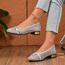 Charger l'image dans la galerie, Chaussures en maille à bout pointu et peu profond pour femmes, avec nœud pour une meilleure aération