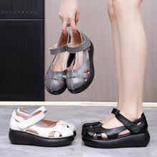 Load image into Gallery viewer, Womens Genuine Leather Closed-Toe Roman Sandals