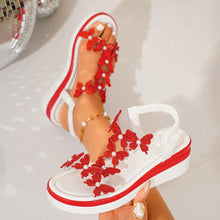 Load image into Gallery viewer, Womens Wedge Sandals Bow-tie Slip-on Platform Rhinestone-soled Peep-toe Sandals