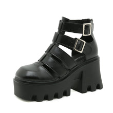 Load image into Gallery viewer, Beijing Hollow-out Roman Sandals Woven Vintage Breathable With Chunky Heels And Thick Soles