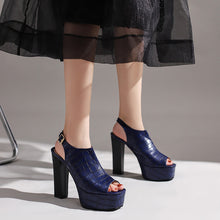 Load image into Gallery viewer, Womens Fish-mouth Sandals With A Square Toe And A High Heel