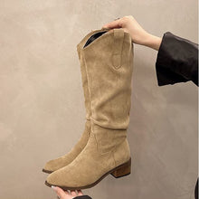 Load image into Gallery viewer, Retro-style Pointed-toe Womens Shoes Chunky-heeled High Niche Minimalist Versatile Boots
