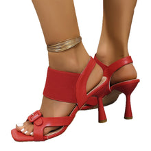 Load image into Gallery viewer, Womens Thin-strap High-heel Sandals With A One-word Elastic Band