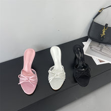 Load image into Gallery viewer, Fashionable Bow-Tie Open-Toe Mesh High-Heel Slide Sandals For Women