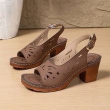 Load image into Gallery viewer, Retro-style Hollow-out Fashionable Fish-mouth Sandals With A Buckle For Outerwear