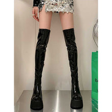 Load image into Gallery viewer, Women's Side-Zip Round-Toe Ultra-Chunky Heel Over-the-Knee Boots