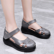 Load image into Gallery viewer, Womens Genuine Leather Closed-Toe Roman Sandals