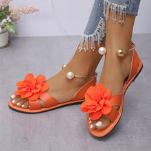 Load image into Gallery viewer, Womens Flat-sole Pearl Strap Sandals