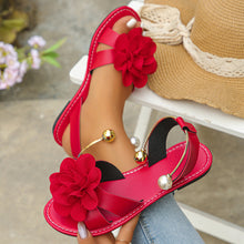 Load image into Gallery viewer, Womens Flat-sole Pearl Strap Sandals