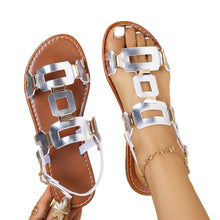 Load image into Gallery viewer, Plus-size Belt-buckle Flat Hollow-out Sandals
