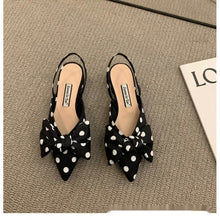 Load image into Gallery viewer, French-style Pointed-toe Bow-embellished Closed-toe Sandals For Women