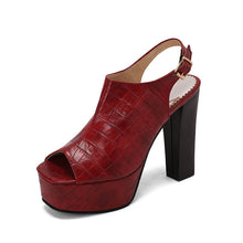 Load image into Gallery viewer, Womens Fish-mouth Sandals With A Square Toe And A High Heel