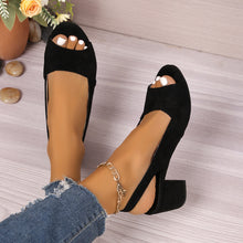 Load image into Gallery viewer, Womens Colorful Block-heeled Round-toe Sandals