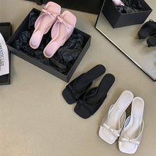 Load image into Gallery viewer, French-style Sophisticated Bow-tie Square-toe Open-toe Stiletto Sandals For Women