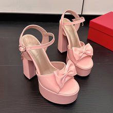 Load image into Gallery viewer, Womens Chunky-heel Ultra-high-heeled Peep-toe Sandals