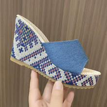 Load image into Gallery viewer, Fashionable Outdoor Open-Toe Wedge Sandals With Wide Strap For Women