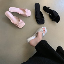 Load image into Gallery viewer, French-style Sophisticated Bow-tie Square-toe Open-toe Stiletto Sandals For Women