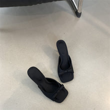 Load image into Gallery viewer, French-style Sophisticated Bow-tie Square-toe Open-toe Stiletto Sandals For Women