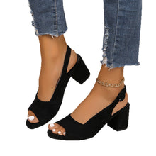 Load image into Gallery viewer, Womens Colorful Block-heeled Round-toe Sandals