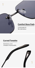 Cargar imagen en el visor de la galería, Gafas de sol cuadradas sin montura retro para hombre y mujer