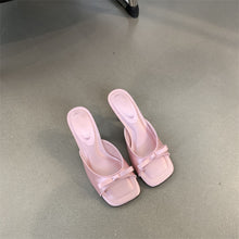 Load image into Gallery viewer, French-style Sophisticated Bow-tie Square-toe Open-toe Stiletto Sandals For Women