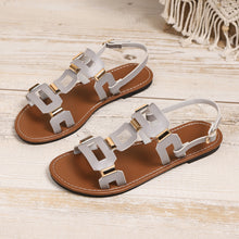 Load image into Gallery viewer, Plus-size Belt-buckle Flat Hollow-out Sandals