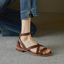 Charger l'image dans la galerie, Chaussures plates pour femmes avec bride croisée et boucle à une seule bride