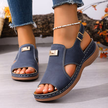 Load image into Gallery viewer, Women's Elastic Band Peep-Toe Fashionable Plus-Size Sandals