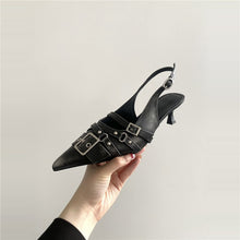 Load image into Gallery viewer, Womens Retro Pointed-Toe Ankle-Strap High Heel Sandals
