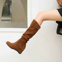 Load image into Gallery viewer, Wedge-heel British-style High-top Womens Knee-high Boots