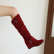Load image into Gallery viewer, Wedge-heel British-style High-top Womens Knee-high Boots