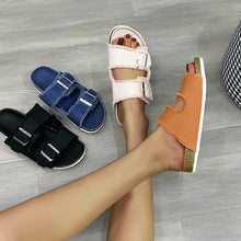Load image into Gallery viewer, Womens Outdoor Belt-buckle Flat Slide Sandalssimple And Comfortable