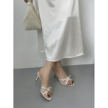 Load image into Gallery viewer, Fashionable Bow-Tie Open-Toe Mesh High-Heel Slide Sandals For Women