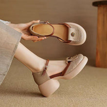 Load image into Gallery viewer, Women's Fashionable Waterproof Closed-Toe High-Heel Sandals