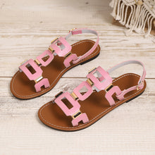 Load image into Gallery viewer, Plus-size Belt-buckle Flat Hollow-out Sandals
