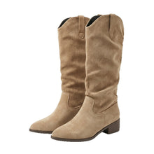 Load image into Gallery viewer, Retro-style Pointed-toe Womens Shoes Chunky-heeled High Niche Minimalist Versatile Boots