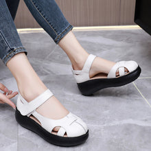 Load image into Gallery viewer, Womens Genuine Leather Closed-Toe Roman Sandals