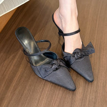 Load image into Gallery viewer, Fashionable Satin Bow-tie Back-strap Womens Shoes