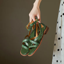 Charger l'image dans la galerie, Chaussures plates pour femmes avec bride croisée et boucle à une seule bride