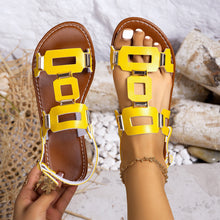 Load image into Gallery viewer, Plus-size Belt-buckle Flat Hollow-out Sandals