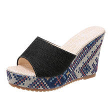 Load image into Gallery viewer, Fashionable Outdoor Open-Toe Wedge Sandals With Wide Strap For Women