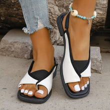 Load image into Gallery viewer, Womens Plus-Size Square-Toe Casual Flat Sandals