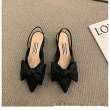 Load image into Gallery viewer, French-style Pointed-toe Bow-embellished Closed-toe Sandals For Women