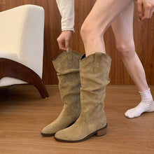 Load image into Gallery viewer, Retro-style Pointed-toe Womens Shoes Chunky-heeled High Niche Minimalist Versatile Boots