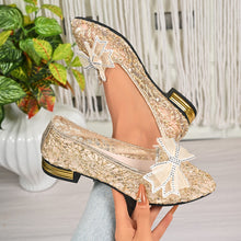 Charger l'image dans la galerie, Chaussures en maille à bout pointu et peu profond pour femmes, avec nœud pour une meilleure aération