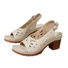 Load image into Gallery viewer, Retro-style Hollow-out Fashionable Fish-mouth Sandals With A Buckle For Outerwear