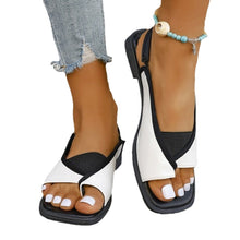 Load image into Gallery viewer, Womens Plus-Size Square-Toe Casual Flat Sandals
