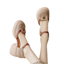 Load image into Gallery viewer, Women's Fashionable Waterproof Closed-Toe High-Heel Sandals